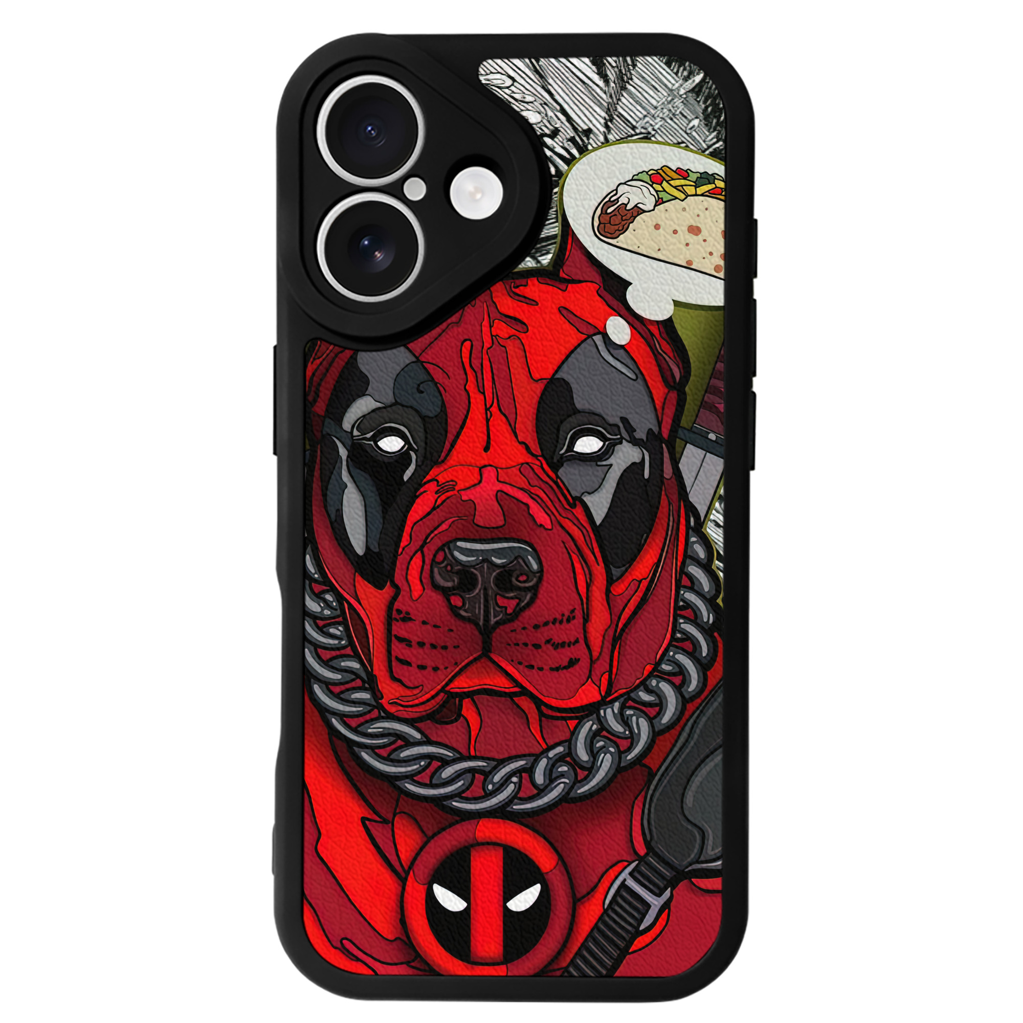 （画像用） Deadpool デッドプール 【iPhone 16シリーズ対応】シリコンスマホケース（レザー調） 材質：シリコン
